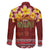 Aloha Plumeria Flowers Family Matching Long Sleeve Bodycon Dress and Hawaiian Shirt With Hawaiian Style Tapa Tribal