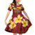 Aloha Plumeria Flowers Family Matching Off Shoulder Short Dress and Hawaiian Shirt With Hawaiian Style Tapa Tribal