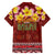 Aloha Plumeria Flowers Family Matching Off Shoulder Short Dress and Hawaiian Shirt With Hawaiian Style Tapa Tribal