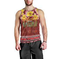 Aloha Plumeria Flowers Men Tank Top With Hawaiian Style Tapa Tribal LT03 - Polynesian Pride