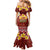 Aloha Plumeria Flowers Mermaid Dress With Hawaiian Style Tapa Tribal