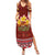 Aloha Plumeria Flowers Summer Maxi Dress With Hawaiian Style Tapa Tribal