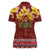 Aloha Plumeria Flowers Women Polo Shirt With Hawaiian Style Tapa Tribal