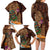 Hawaiian Tiki Mask Surfing Kakau Pattern Family Matching Long Sleeve Bodycon Dress and Hawaiian Shirt