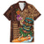 Hawaiian Tiki Mask Surfing Kakau Pattern Family Matching Long Sleeve Bodycon Dress and Hawaiian Shirt