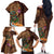 Hawaiian Tiki Mask Surfing Kakau Pattern Family Matching Off The Shoulder Long Sleeve Dress and Hawaiian Shirt