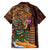 Hawaiian Tiki Mask Surfing Kakau Pattern Family Matching Off Shoulder Maxi Dress and Hawaiian Shirt