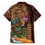 Hawaiian Tiki Mask Surfing Kakau Pattern Family Matching Short Sleeve Bodycon Dress and Hawaiian Shirt