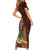 Hawaiian Tiki Mask Surfing Kakau Pattern Family Matching Short Sleeve Bodycon Dress and Hawaiian Shirt