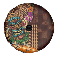 Hawaiian Tiki Mask Surfing Kakau Pattern Spare Tire Cover LT03 - Polynesian Pride