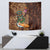 Hawaiian Tiki Mask Surfing Kakau Pattern Tapestry