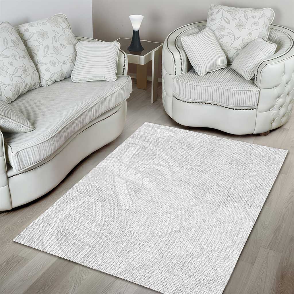Niue White Sunday Area Rug Hiapo Tribal Art Tattoos LT03 - Polynesian Pride