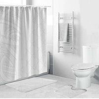 Niue White Sunday Bathroom Set Hiapo Tribal Art Tattoos LT03 Bathroom Set (4 pcs) White - Polynesian Pride