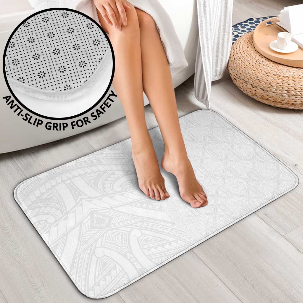 Niue White Sunday Bathroom Set Hiapo Tribal Art Tattoos LT03 - Polynesian Pride