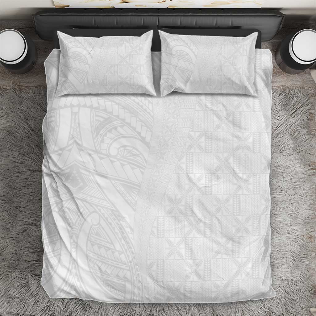 Niue White Sunday Bedding Set Hiapo Tribal Art Tattoos LT03 White - Polynesian Pride