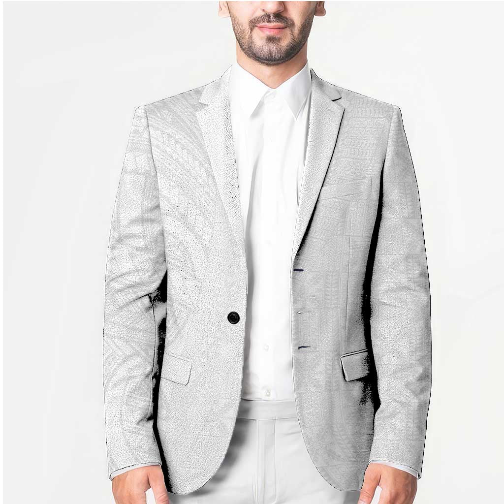 Niue White Sunday Blazer Hiapo Tribal Art Tattoos LT03 - Polynesian Pride
