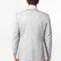 Niue White Sunday Blazer Hiapo Tribal Art Tattoos LT03 - Polynesian Pride