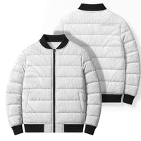 Niue White Sunday Bomber Puffer Jacket Hiapo Tribal Art Tattoos LT03 - Polynesian Pride