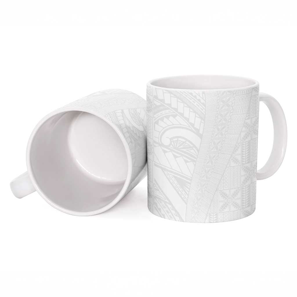 Niue White Sunday Ceramic Mug Hiapo Tribal Art Tattoos LT03 - Polynesian Pride