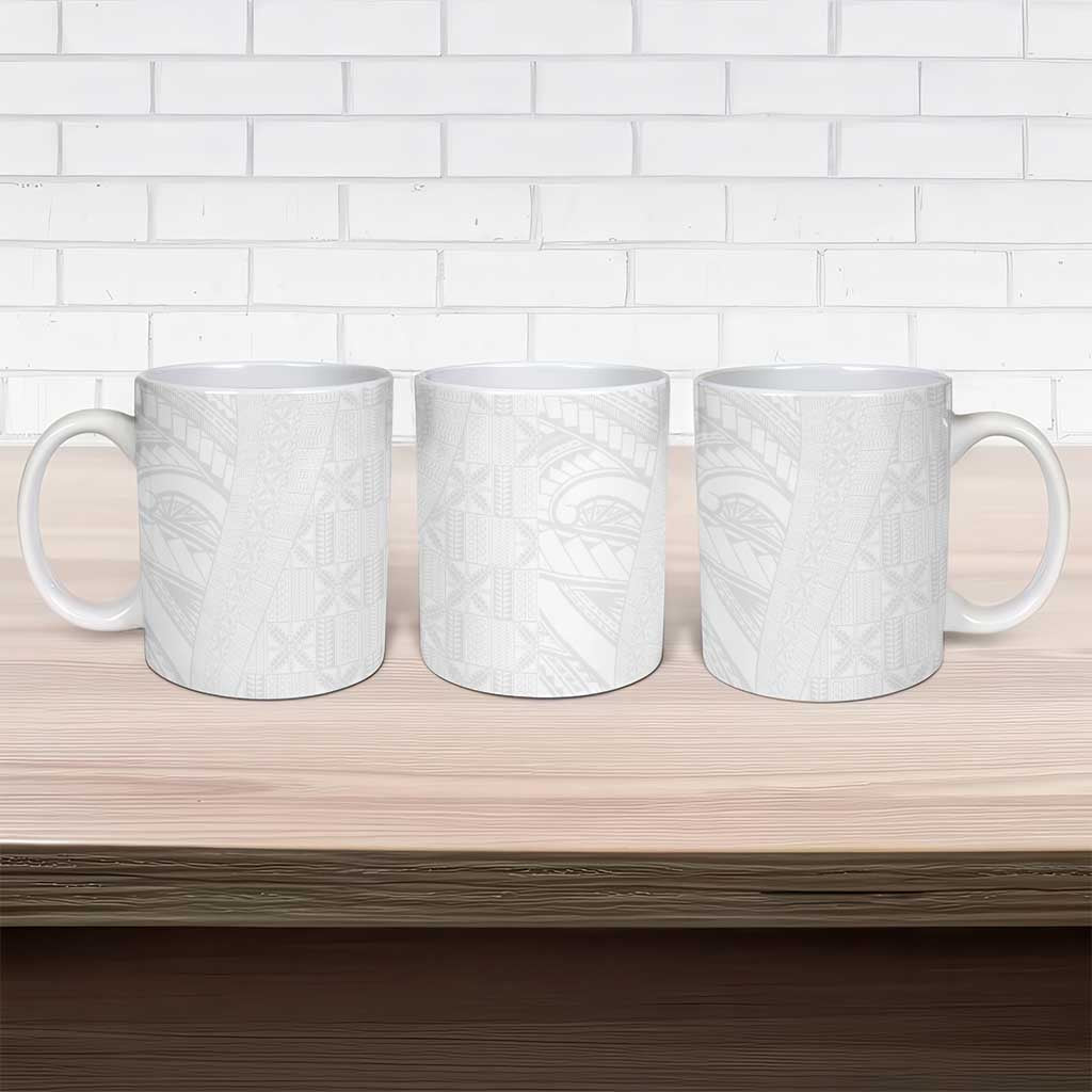 Niue White Sunday Ceramic Mug Hiapo Tribal Art Tattoos LT03 - Polynesian Pride