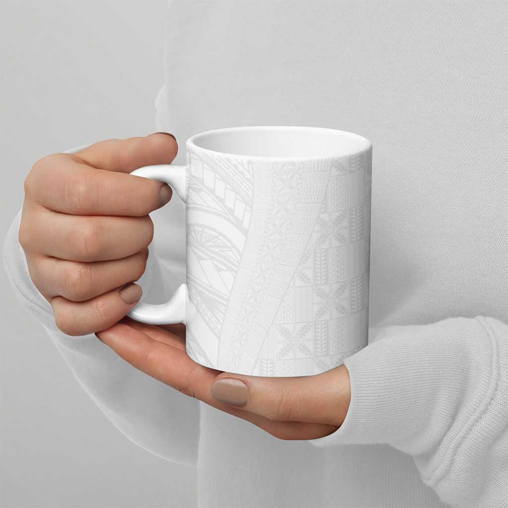 Niue White Sunday Ceramic Mug Hiapo Tribal Art Tattoos LT03 - Polynesian Pride