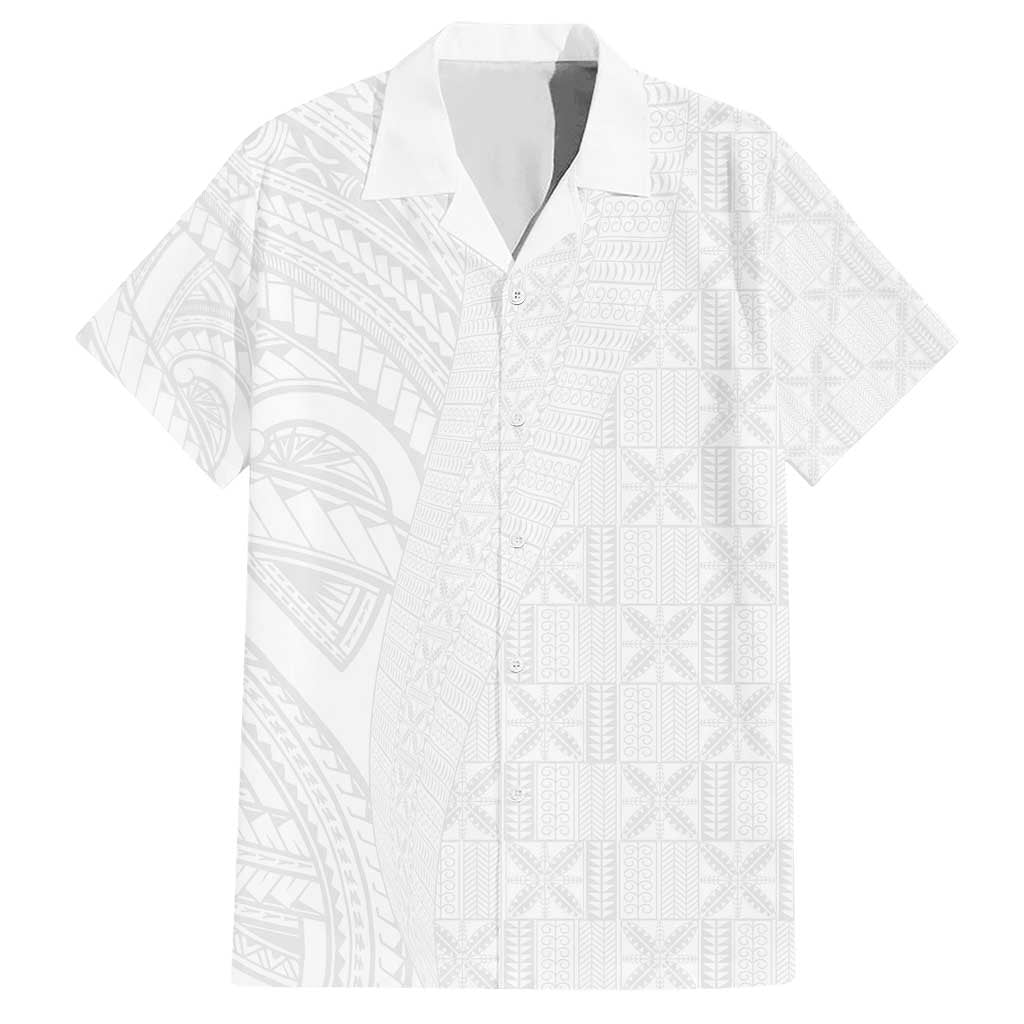 Niue White Sunday Hawaiian Shirt Hiapo Tribal Art Tattoos LT03 White - Polynesian Pride