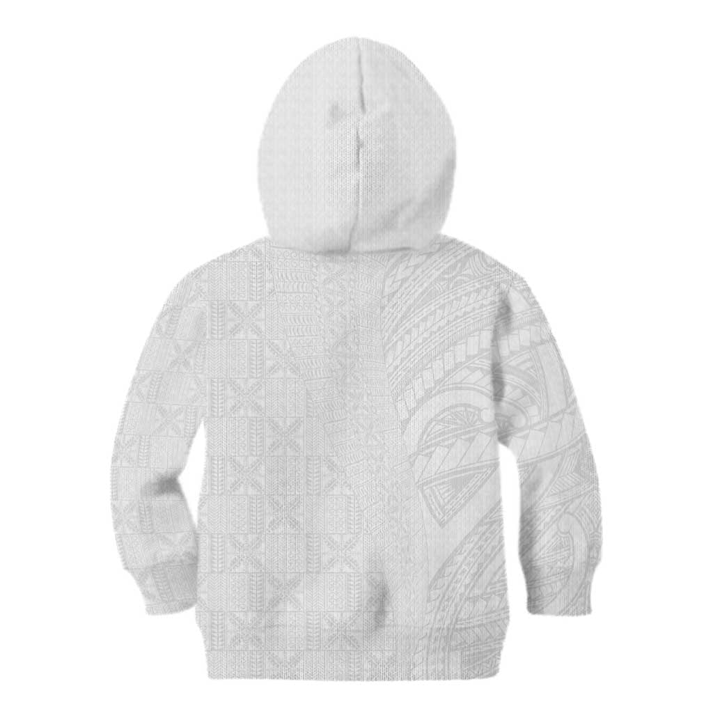 Niue White Sunday Kid Hoodie Hiapo Tribal Art Tattoos LT03 - Polynesian Pride