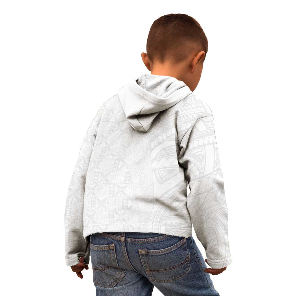 Niue White Sunday Kid Hoodie Hiapo Tribal Art Tattoos LT03 - Polynesian Pride