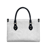 Niue White Sunday Leather Bag Hiapo Tribal Art Tattoos LT03 - Polynesian Pride