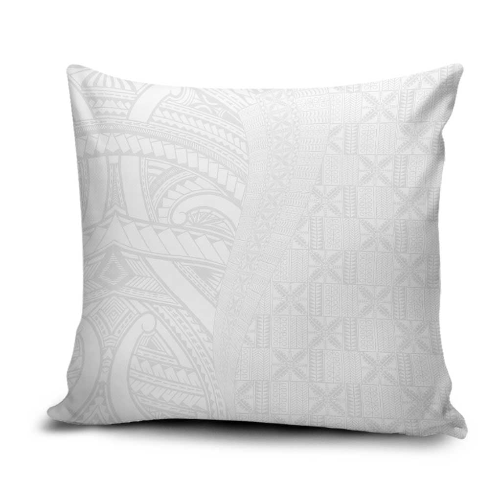 Niue White Sunday Pillow Cover Hiapo Tribal Art Tattoos LT03 White - Polynesian Pride