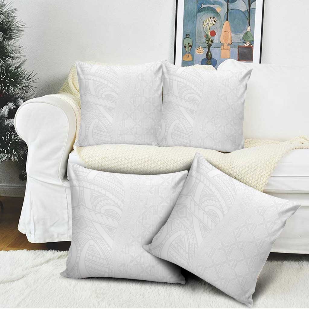 Niue White Sunday Pillow Cover Hiapo Tribal Art Tattoos LT03 - Polynesian Pride