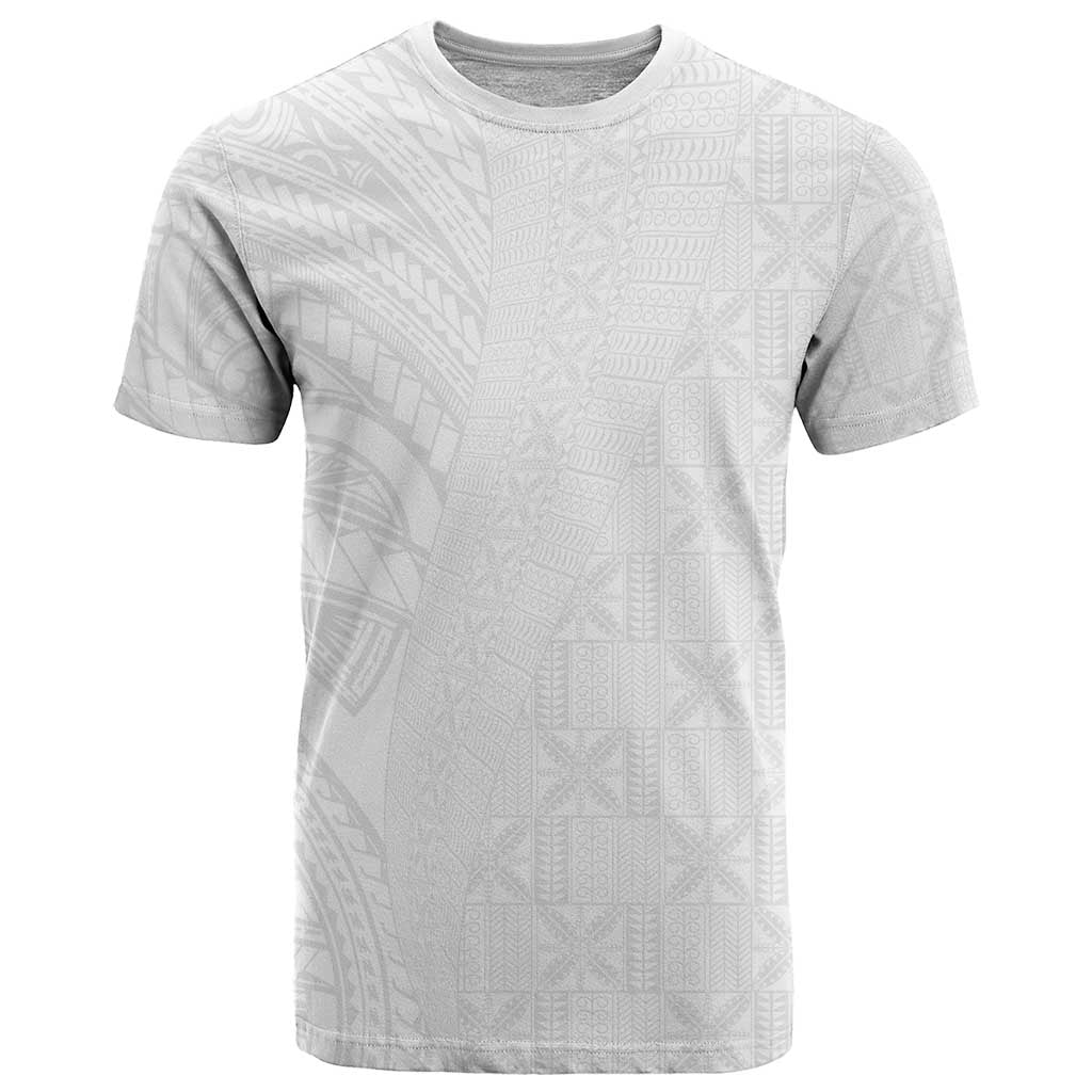 Niue White Sunday T Shirt Hiapo Tribal Art Tattoos LT03 White - Polynesian Pride