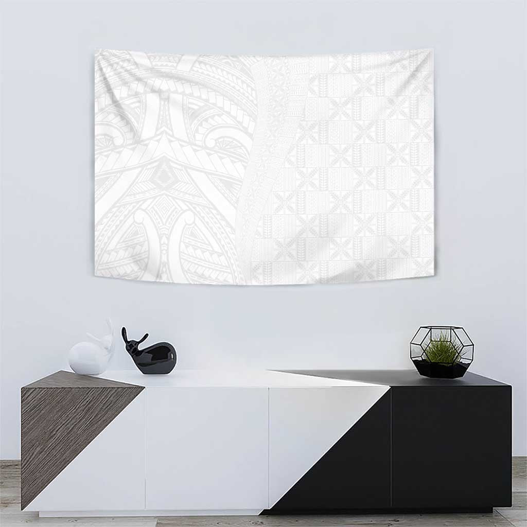 Niue White Sunday Tapestry Hiapo Tribal Art Tattoos LT03 - Polynesian Pride