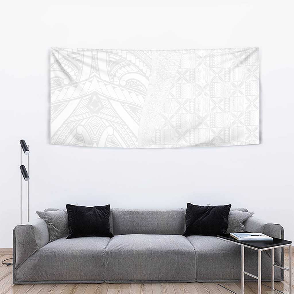 Niue White Sunday Tapestry Hiapo Tribal Art Tattoos LT03 - Polynesian Pride