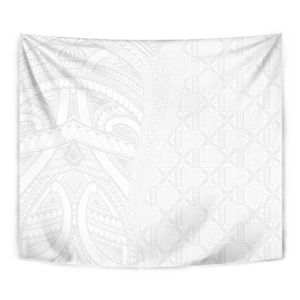 Niue White Sunday Tapestry Hiapo Tribal Art Tattoos LT03 - Polynesian Pride