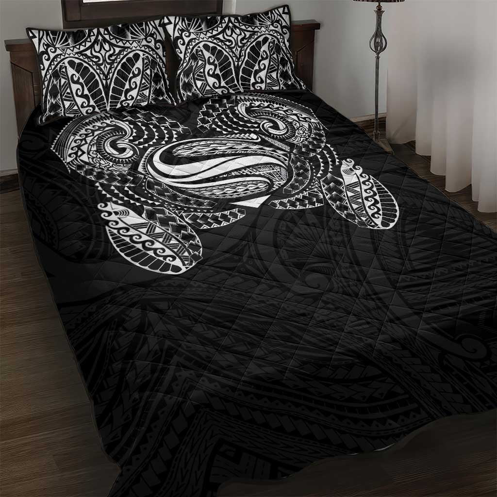 Super Samoan Traditional Tribal Art Tattoos Quilt Bed Set Black Color LT03 Black - Polynesian Pride