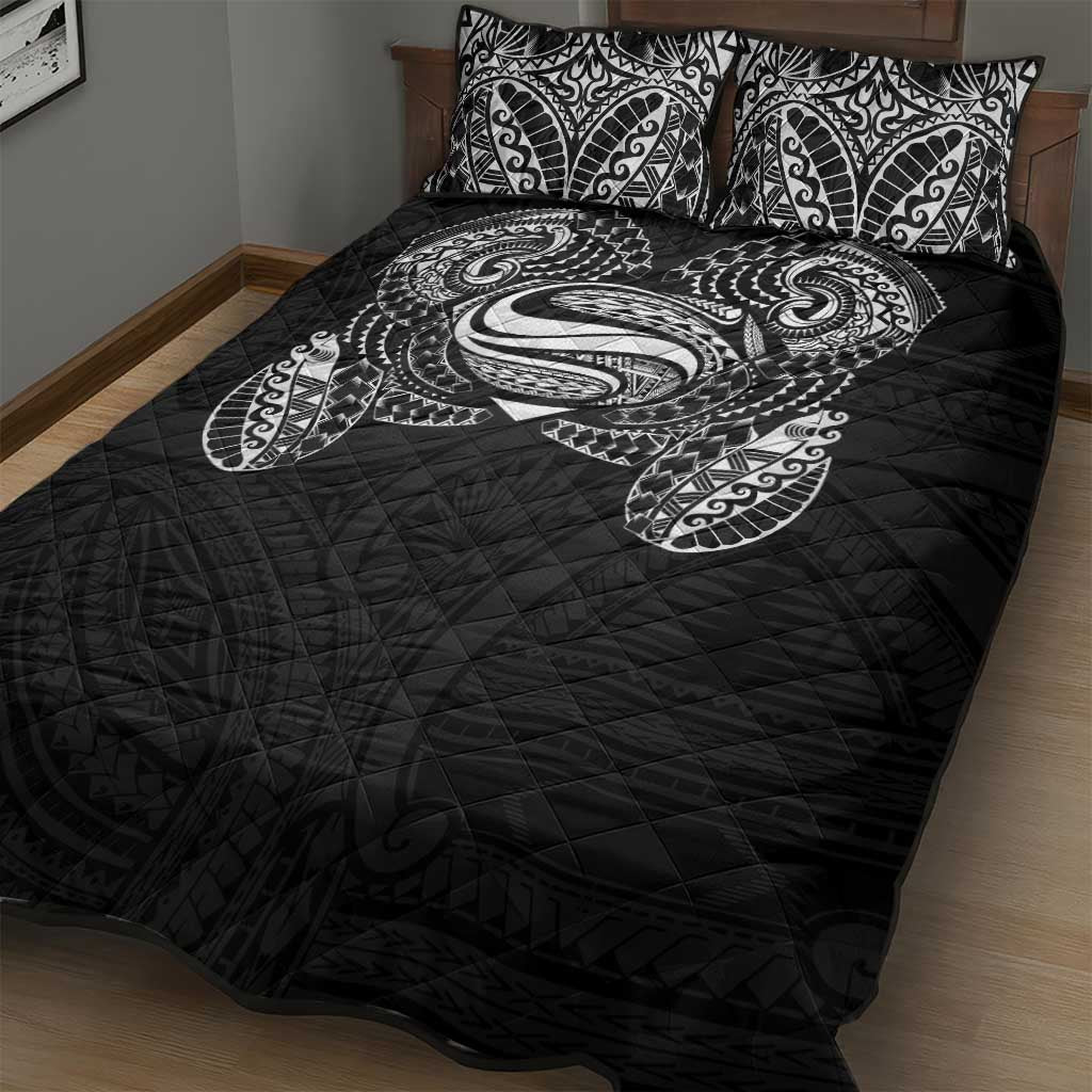 Super Samoan Traditional Tribal Art Tattoos Quilt Bed Set Black Color LT03 - Polynesian Pride