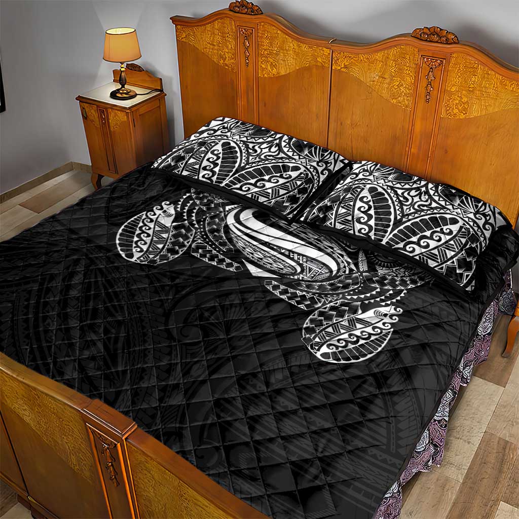 Super Samoan Traditional Tribal Art Tattoos Quilt Bed Set Black Color LT03 - Polynesian Pride