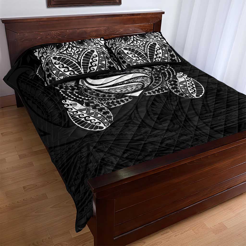 Super Samoan Traditional Tribal Art Tattoos Quilt Bed Set Black Color LT03 - Polynesian Pride
