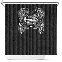 Super Samoan Traditional Tribal Art Tattoos Shower Curtain Black Color LT03 Black - Polynesian Pride