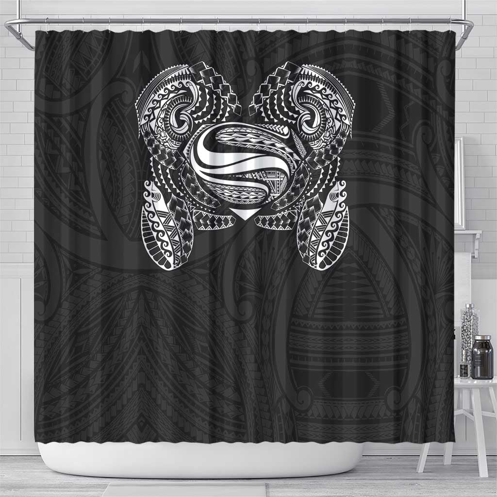 Super Samoan Traditional Tribal Art Tattoos Shower Curtain Black Color LT03 - Polynesian Pride