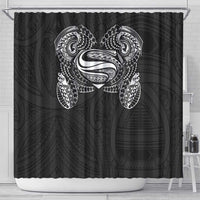 Super Samoan Traditional Tribal Art Tattoos Shower Curtain Black Color LT03 - Polynesian Pride
