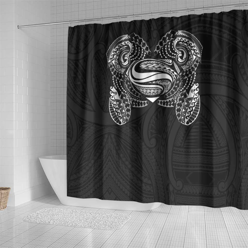 Super Samoan Traditional Tribal Art Tattoos Shower Curtain Black Color LT03 - Polynesian Pride