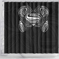 Super Samoan Traditional Tribal Art Tattoos Shower Curtain Black Color LT03 - Polynesian Pride