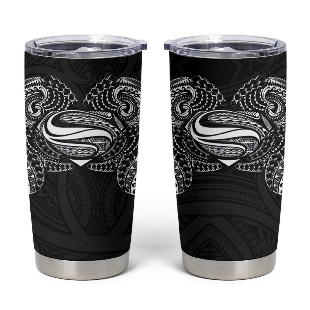Super Samoan Traditional Tribal Art Tattoos Tumbler Cup Black Color LT03 Black - Polynesian Pride