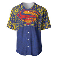 Super Samoan Traditional Tribal Art Tattoos Baseball Jersey Blue Color LT03 Blue - Polynesian Pride