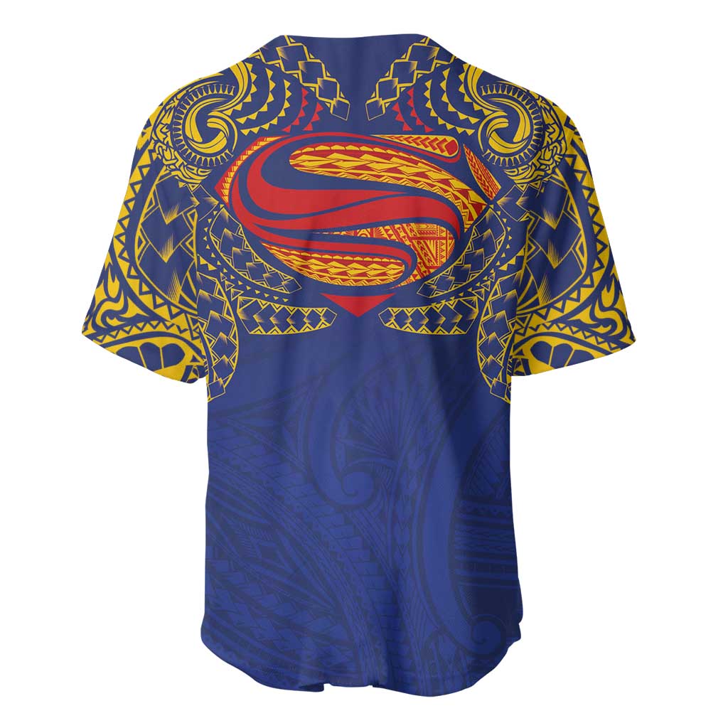 Super Samoan Traditional Tribal Art Tattoos Baseball Jersey Blue Color LT03 - Polynesian Pride