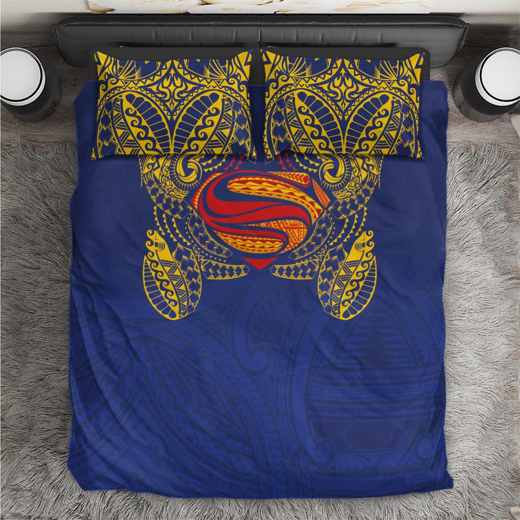 Super Samoan Traditional Tribal Art Tattoos Bedding Set Blue Color LT03 Blue - Polynesian Pride