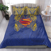 Super Samoan Traditional Tribal Art Tattoos Bedding Set Blue Color LT03 - Polynesian Pride