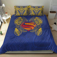 Super Samoan Traditional Tribal Art Tattoos Bedding Set Blue Color LT03 - Polynesian Pride